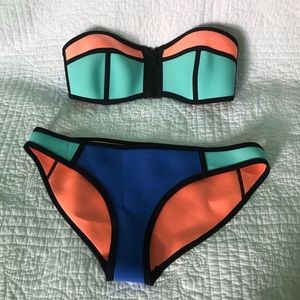 TRIANGL bandeau bikini set💙🧡